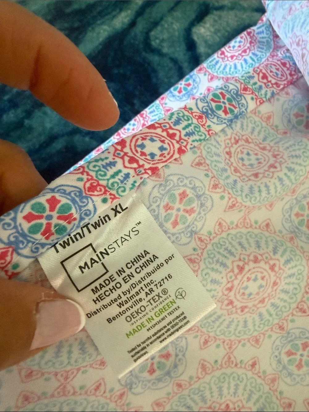 Mainstays Coral & Aqua Medallion Print Twin XL Bedding